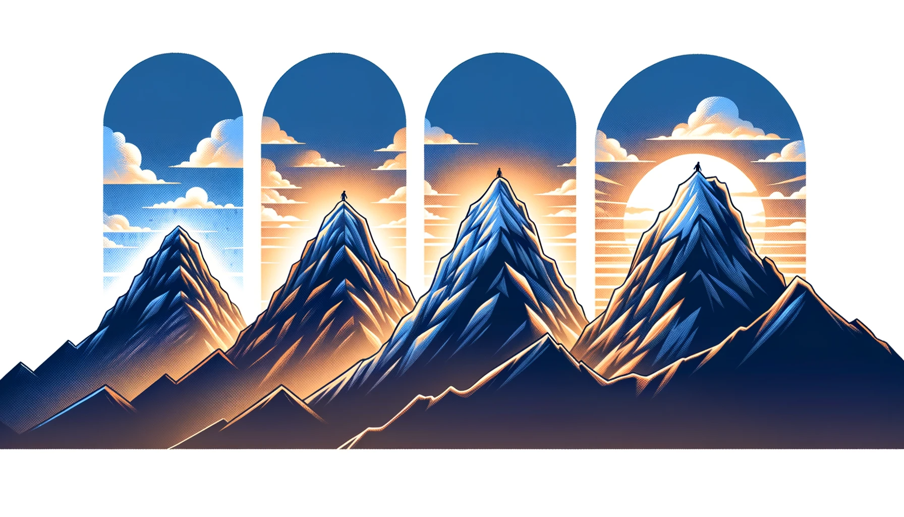 Mountain peaks representing different tabs